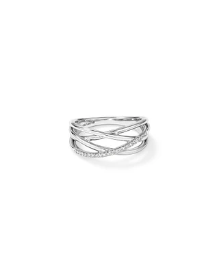 Bague en argent sterling à diamants totalisant 0,10 ct