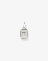 Letter Z Mother of Pearl Initial Pendant in Sterling Silver