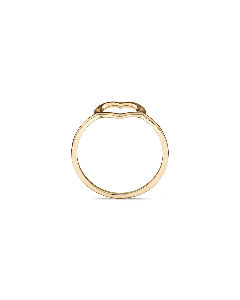 Open Heart Ring in 10kt Yellow Gold