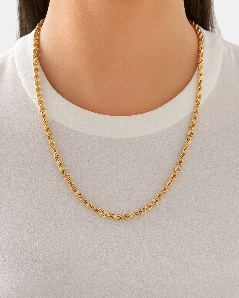 55cm (22") Rope Chain in 10kt Yellow Gold