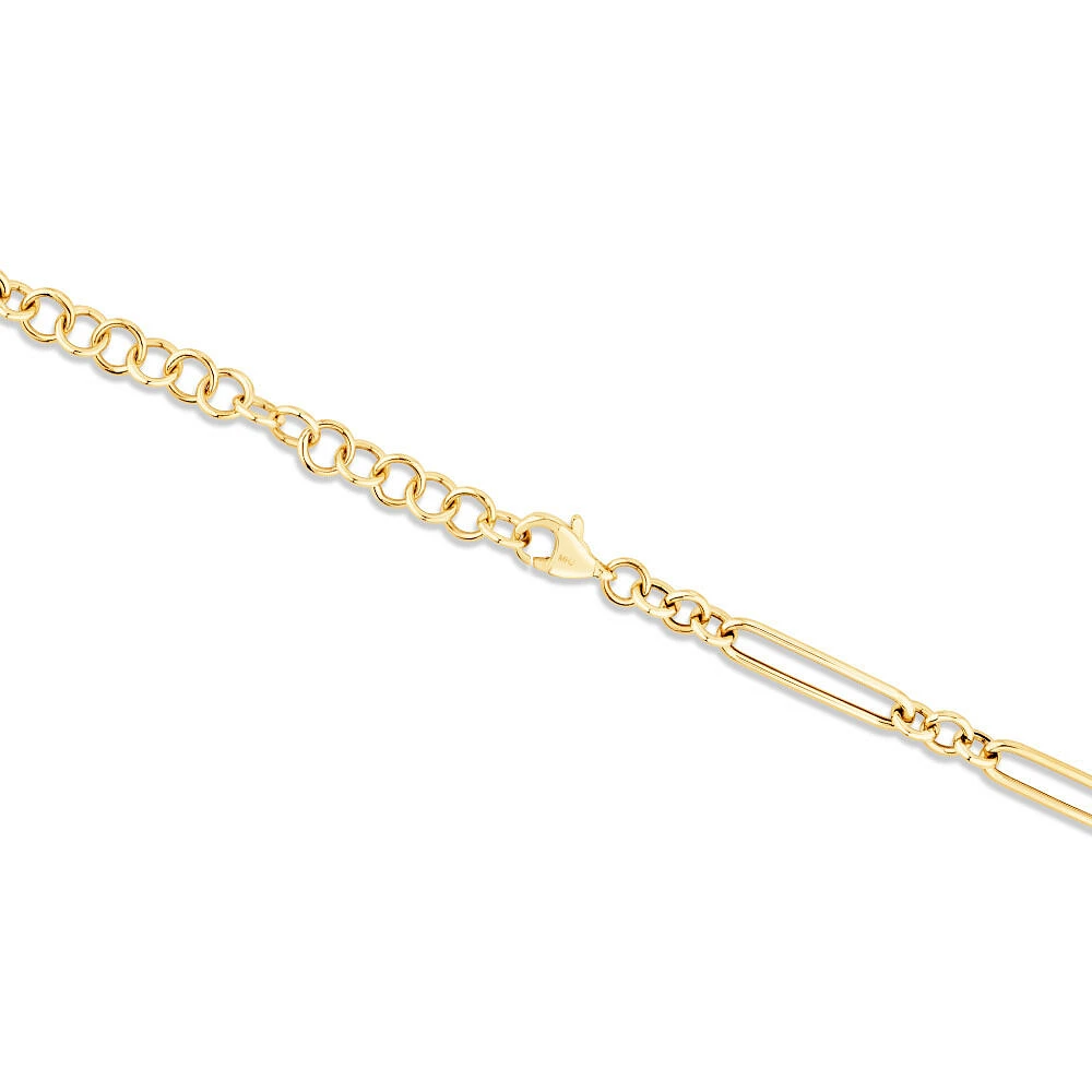 5.00mm Wide Paperclip 3 and 1 Chain in 10kt Yellow Gold