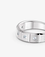 Men's 0.20 TW Brushed and Polished Diamond Ring Platinum