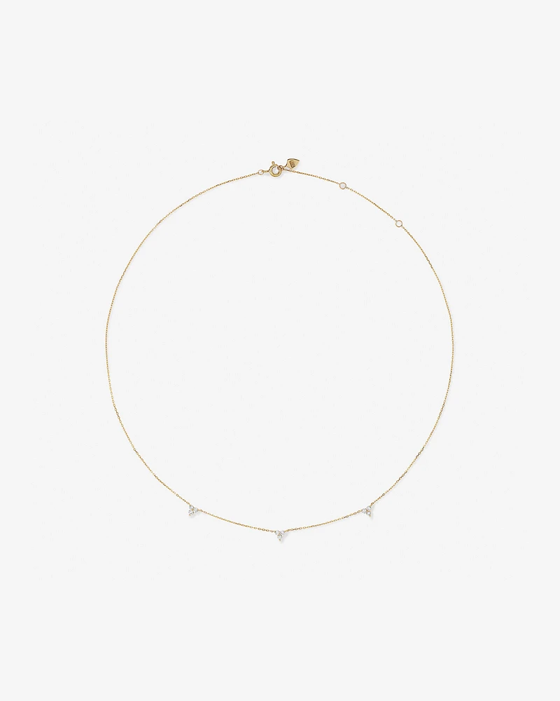 Station Necklace With 0.25 Carat TW Diamonds in 10kt Yellow Gold