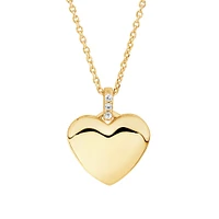 Diamond Accent Heart locket in 10kt Yellow Gold