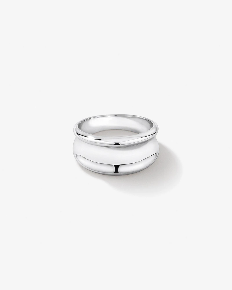 Wide Flared Ring in Sterling Silver