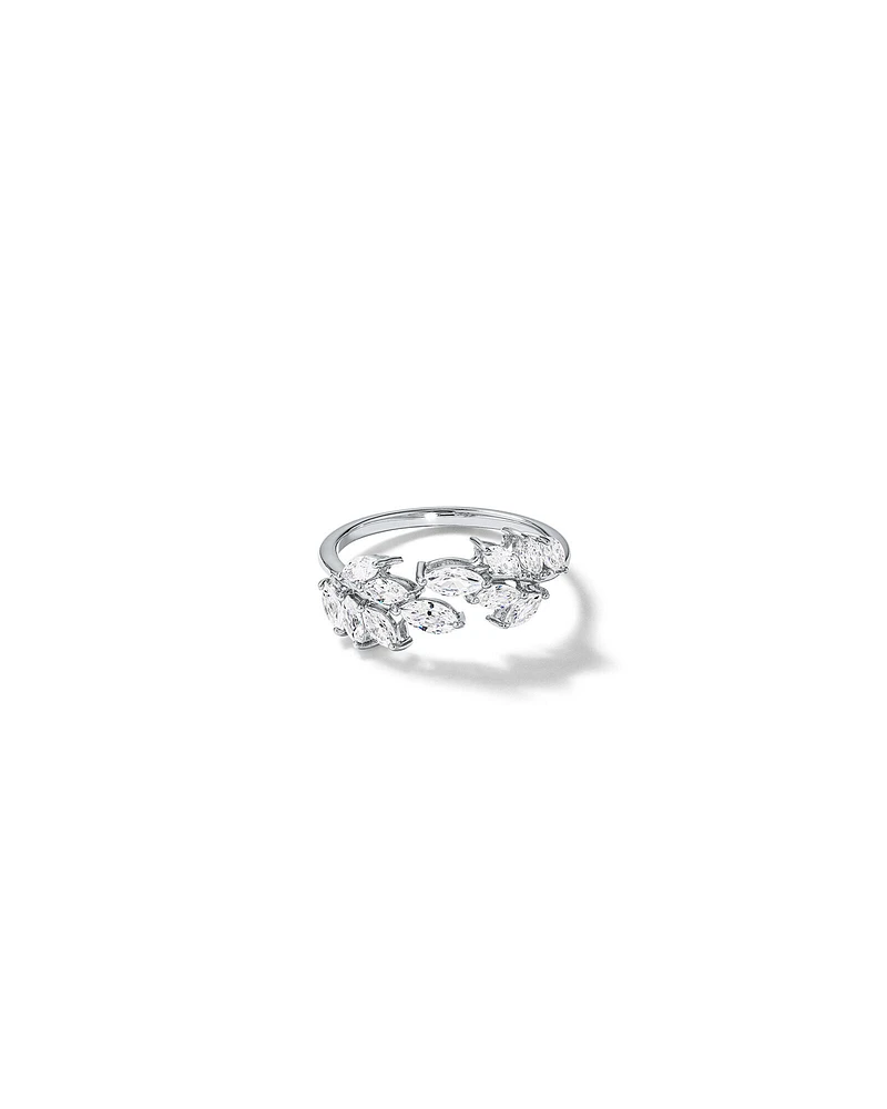 Cubic Zirconia Vine Open Ring Sterling Silver