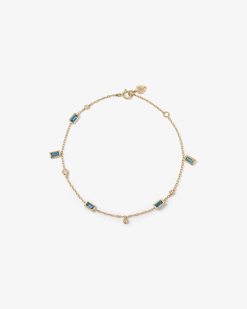 Serendipity Bracelet with London Blue Topaz in 10kt Yellow Gold