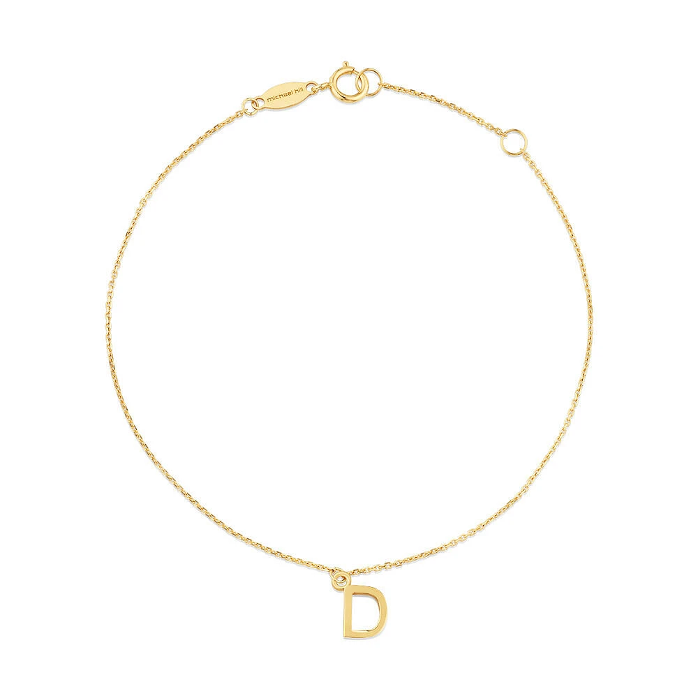 19cm (7.5") C Initial Bracelet in 10kt Yellow Gold
