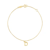 19cm (7.5") C Initial Bracelet in 10kt Yellow Gold