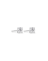 0,50 Carat TW Boucles d'oreilles puces solitaires en diamant en or blanc 18kt