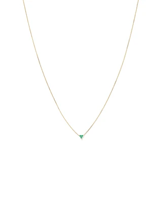 Emerald Trio Necklace in 10kt Yellow Gold