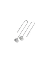 0.33 Carat TW Round Diamond Cluster Threader Earrings in 10kt White Gold