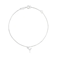 19cm (7.5") N Initial Bracelet in Sterling Silver