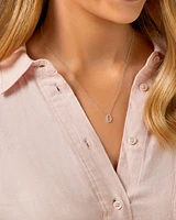 A' Initial necklace with 0.10 Carat TW of Diamonds in 10kt White Gold