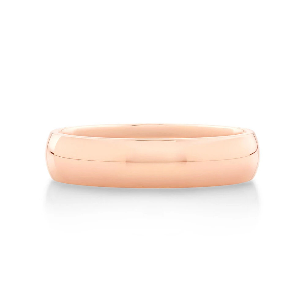 5mm High Domed Wedding Band in 10kt Rose Gold