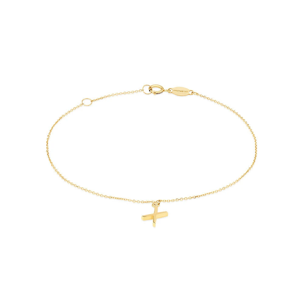 19cm (7.5") C Initial Bracelet in 10kt Yellow Gold