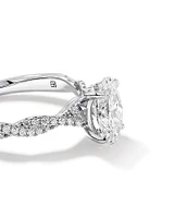1.70 Carat TW Oval Cut Lab-Grown Diamond Twist Band Engagement Ring in 14kt White Gold