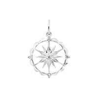 Star Motif Pendant with Diamonds in Sterling Silver