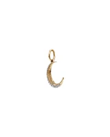 Diamond Crescent Moon Pendant in 10kt Yellow Gold