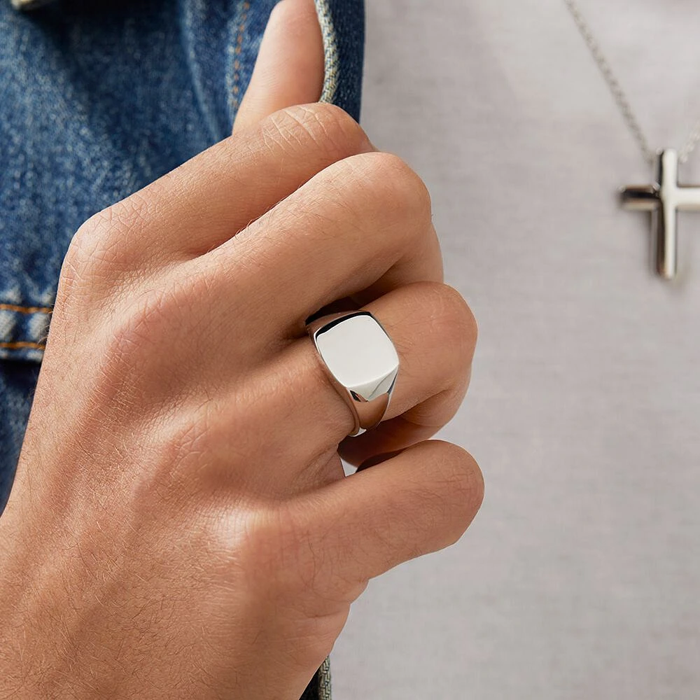 Men's Signet Ring Sterling Silver