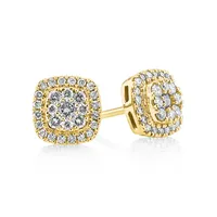 Cluster Stud Earrings with 0.50 Carat TW of Diamonds in 10kt White Gold