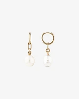 Drop Earrings with Cultured Freshwater Baroque Pearl in 10kt Yellow Gold