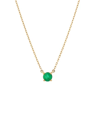 Necklace with Emerald in 10kt Yellow Gold