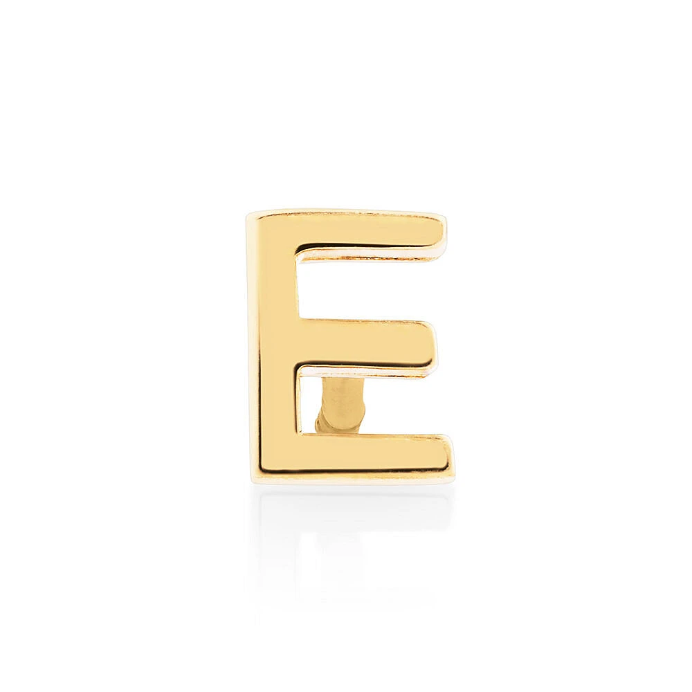 G Initial Single Stud Earring in 10kt Yellow Gold