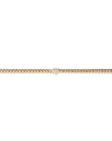 Diamond Accent Curb Chain Bracelet in 10kt Yellow Gold