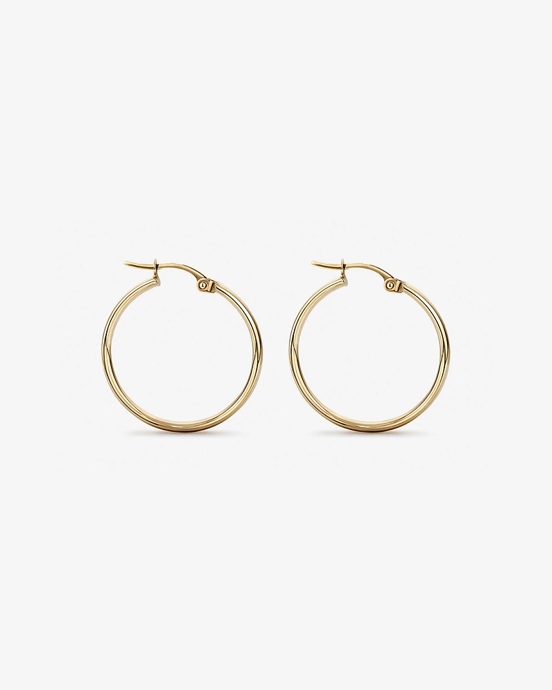 20mm Round Hoop Earrings in 10kt Yellow Gold