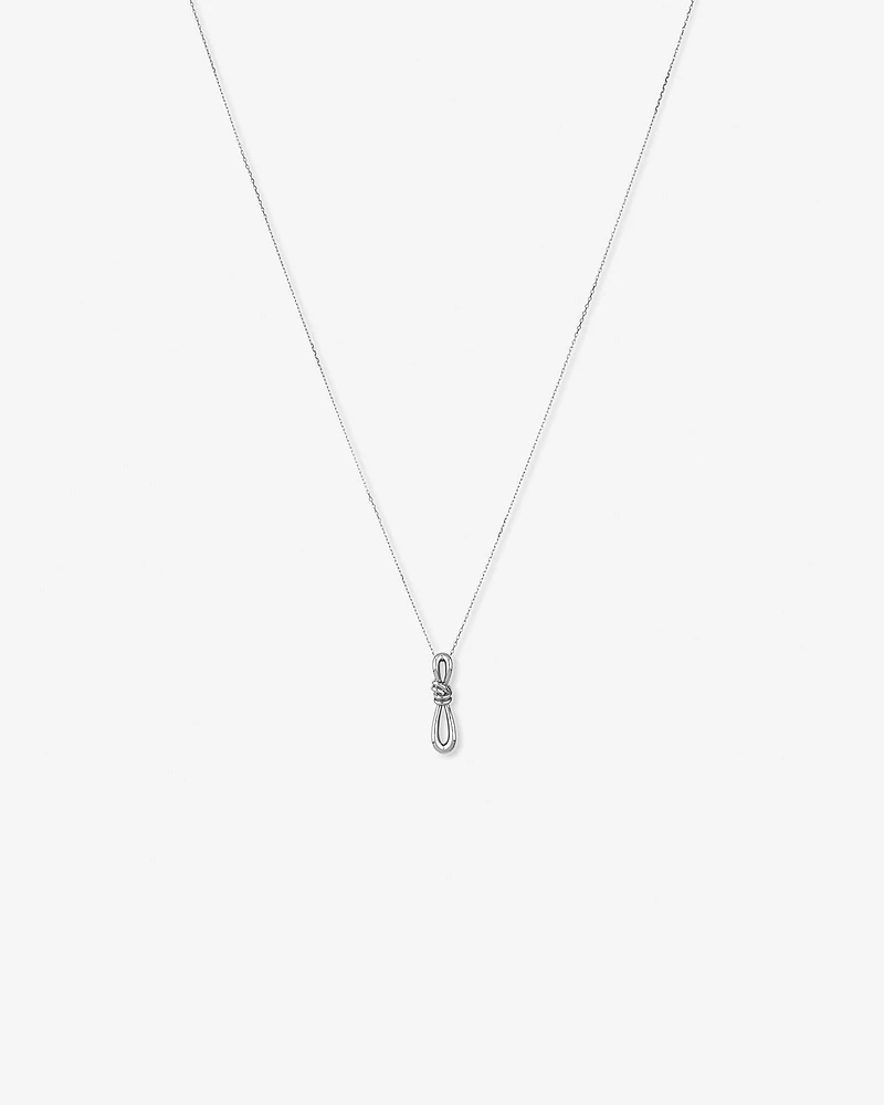 Vertical Sliding Knot Pendant Necklace in Sterling Silver