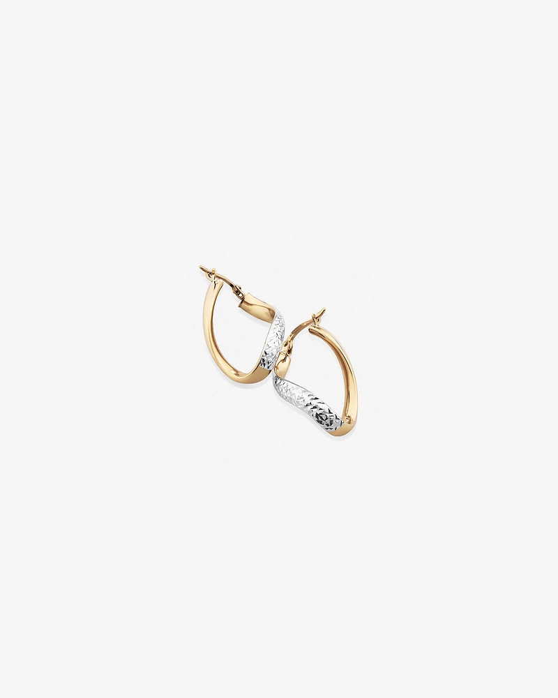 Hoop Earrings in 10kt Yellow & White Gold