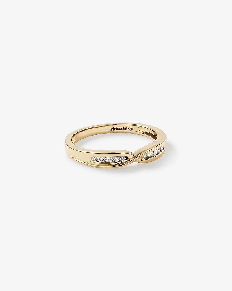 Bague de mariage avec diamants en or jaune 14kt