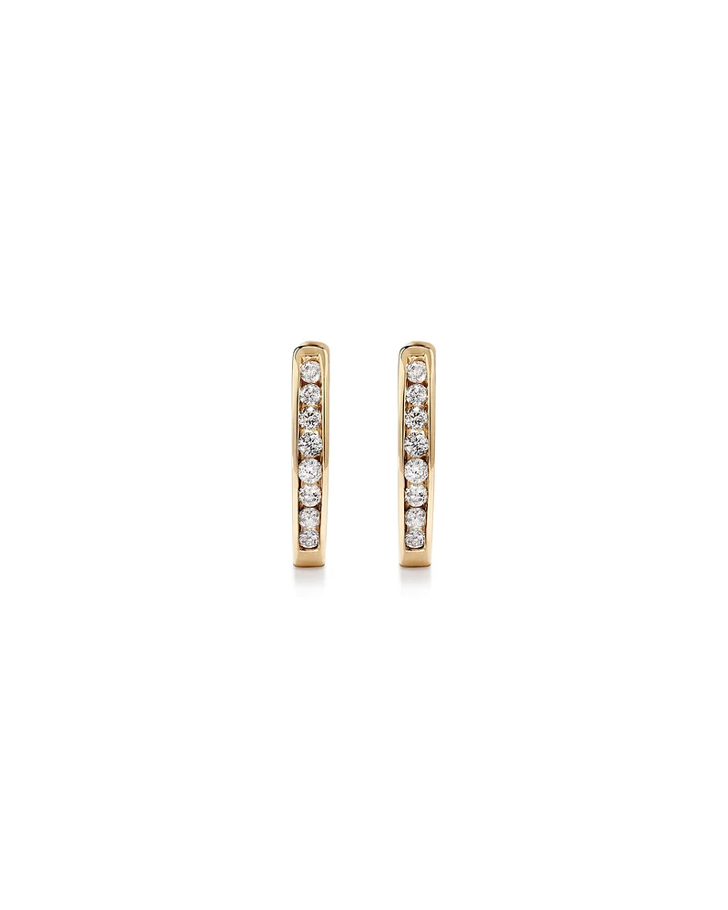 Huggie Earrings with 0.25 Carat TW of Diamonds in 10kt Yellow Gold