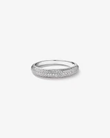 Bague Dôme Pavé en Zircon Cubique Argent Sterling