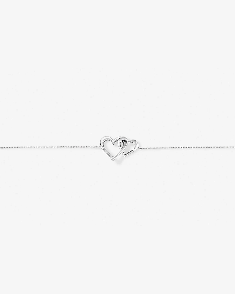 Double Open Heart Bracelet in Sterling Silver