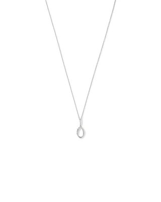 Cubic Zirconia Interlaced Oval Pendant Necklace in Sterling Silver