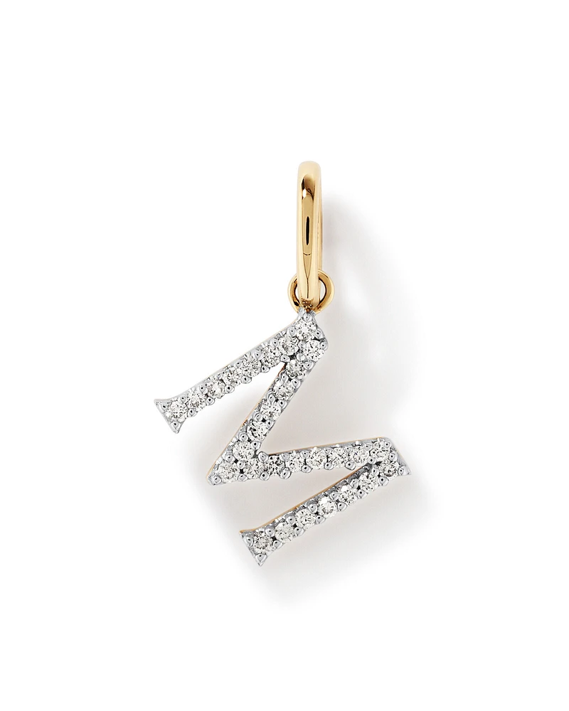 Diamond Letter Initial Pendant in 10kt Yellow Gold