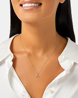 A' Initial necklace with 0.10 Carat TW of Diamonds in 10kt White Gold