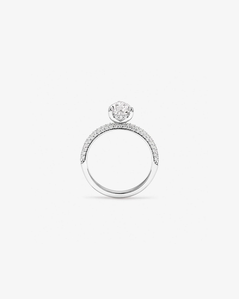 1.96 Carat TW Pear Cut Laboratory-Grown Diamond Engagement Ring in 14kt White Gold