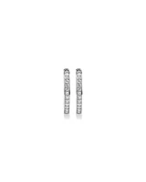 20mm Cubic Zirconia Huggie Hoop Earrings in Sterling Silver