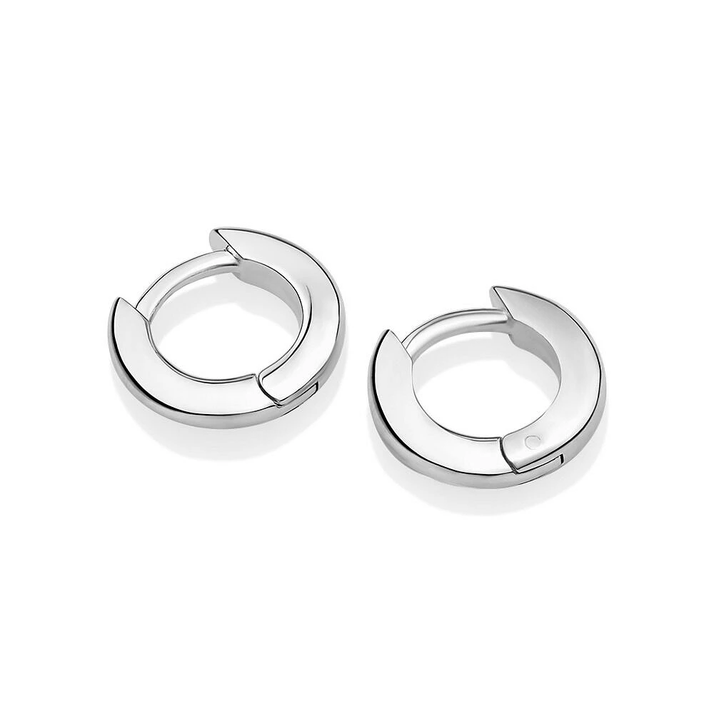 11mm Huggie Earrings in Sterling Silver