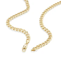 55cm (22") 6.5mm-7mm Width Solid Curb Chain in 10kt Yellow Gold