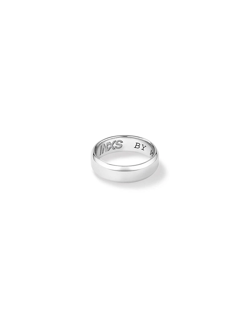 INXS By My Side Engraved Bevelled Edge 7mm Ring in Recycled Sterling Silver