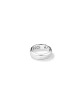 INXS By My Side Engraved Bevelled Edge 7mm Ring in Recycled Sterling Silver