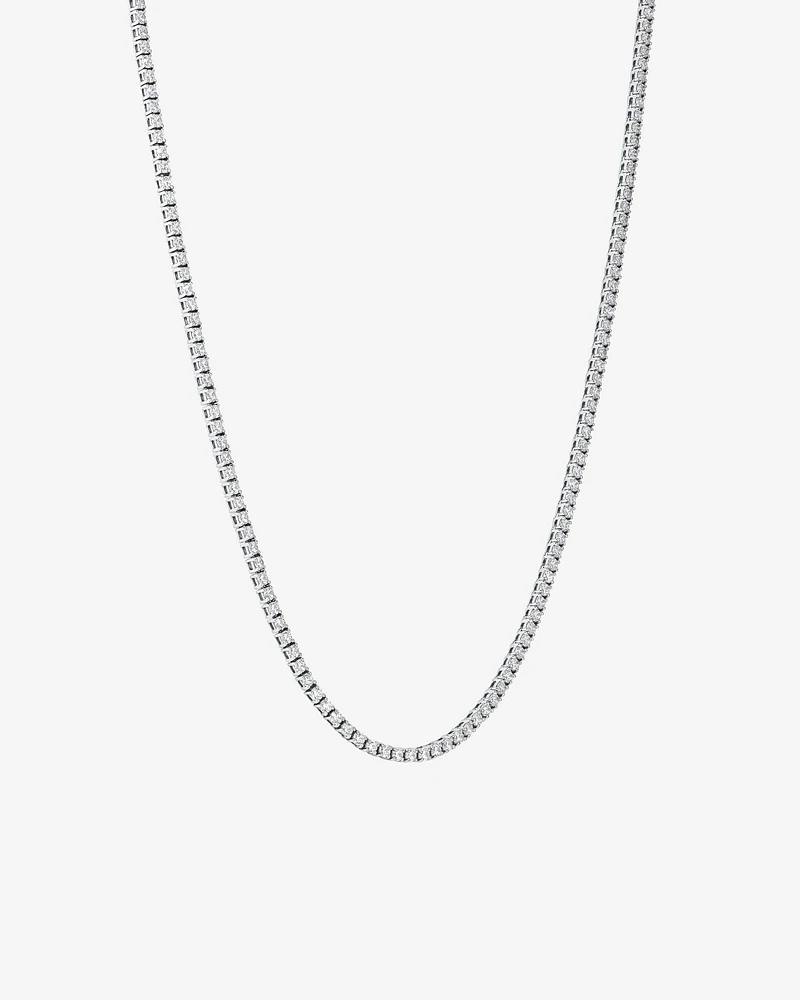 Cubic Zirconia Tennis Necklace in Sterling Silver