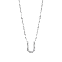A' Initial necklace with 0.10 Carat TW of Diamonds in 10kt White Gold
