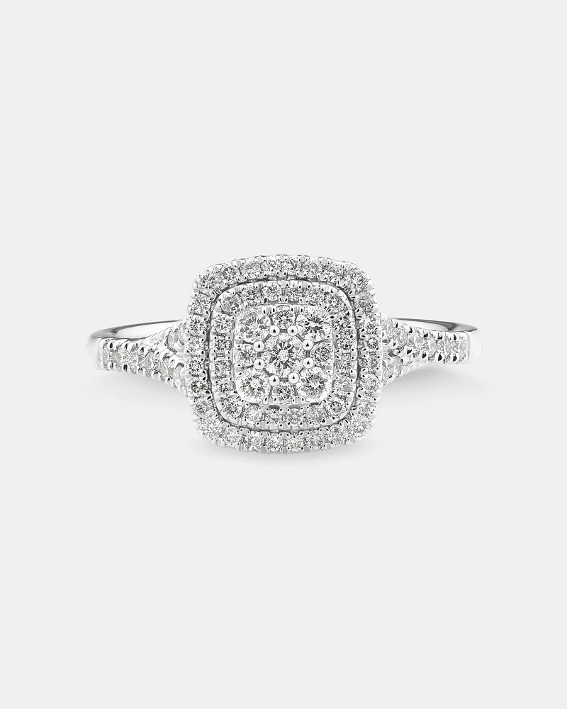 Engagement Ring with 1/2 Carat TW of Diamonds in 10kt White Gold