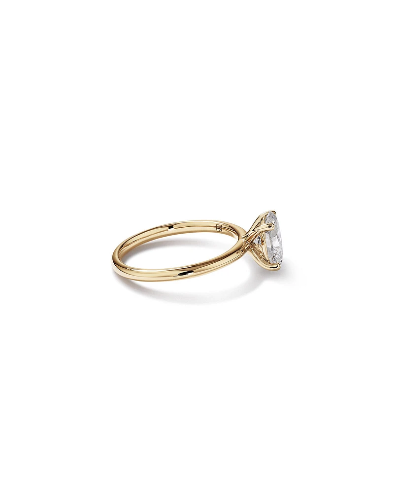 Carat TW Oval Laboratory-Grown Diamond Solitaire Engagement Ring in 14kt White Gold