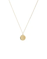 Diamond Accent Engravable Circle Pendant in 10kt Yellow Gold